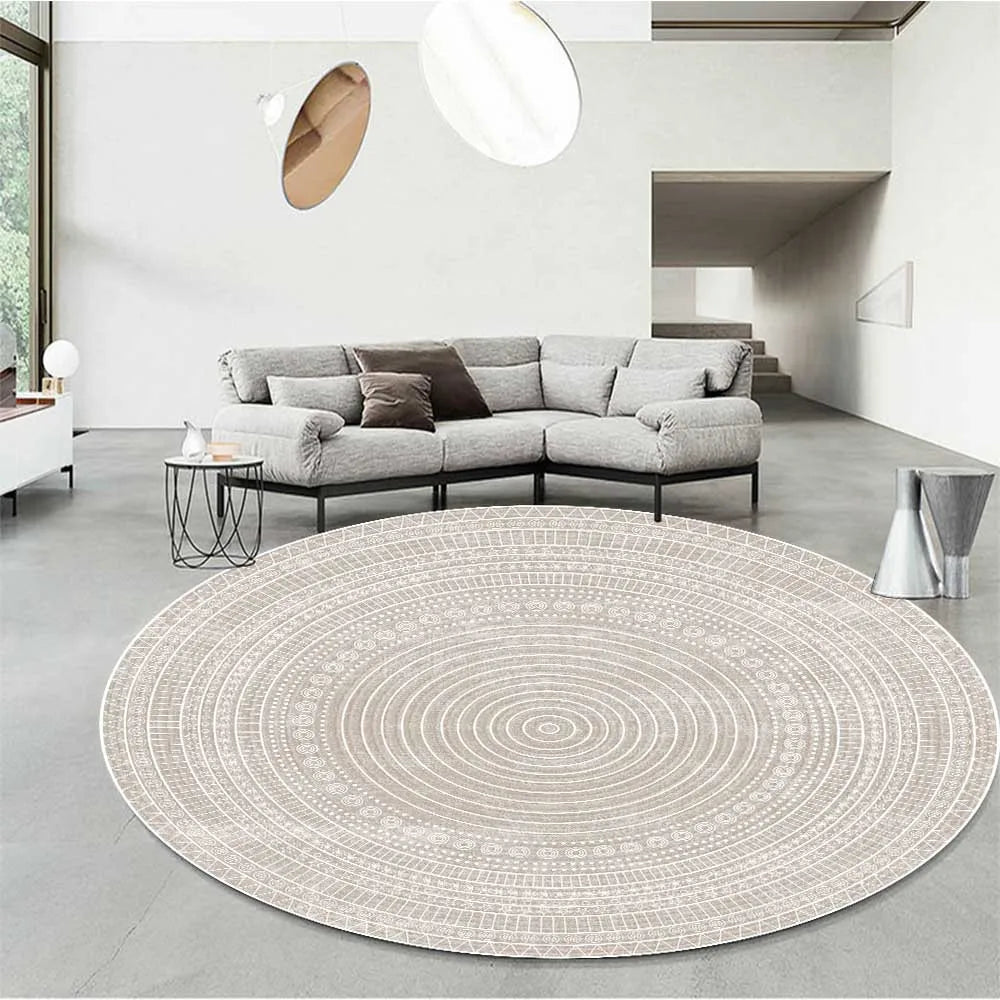 Light Luxury Round Carpet Abstract Bedroom Decor Rugs Dresser Computer Chair Non-slip Lounge Rug Home Balcony Soft Thick Carpets