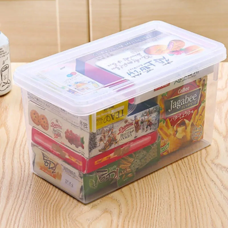 2pc Clear Food Storage Box Food Storage Container With Lid Plastic Kitchen And Pantry Organization Canisters