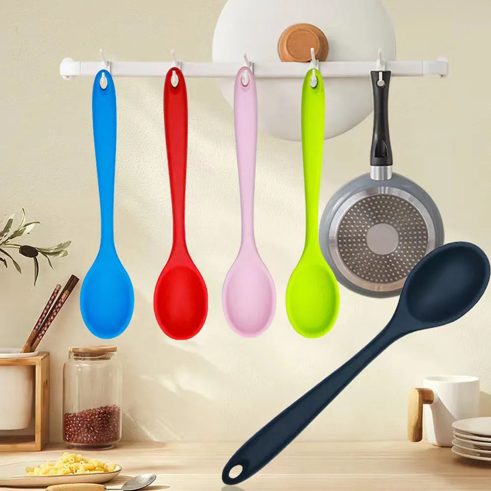 Mini Silicone Tableware Silicone Kitchenware Cooking Spoon Spatula Small Spoon Small Dense More Seasoned Soup