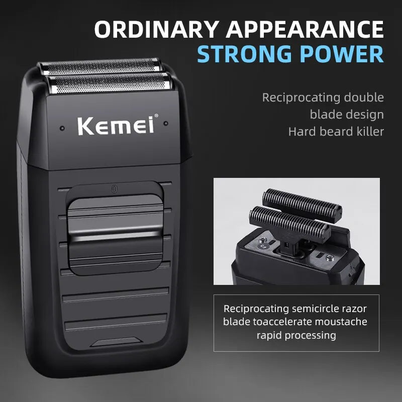 KEMEI Compact Rechargeable Lithium Ion Shaver Kit,Foil Professional Electric Shaver for Men