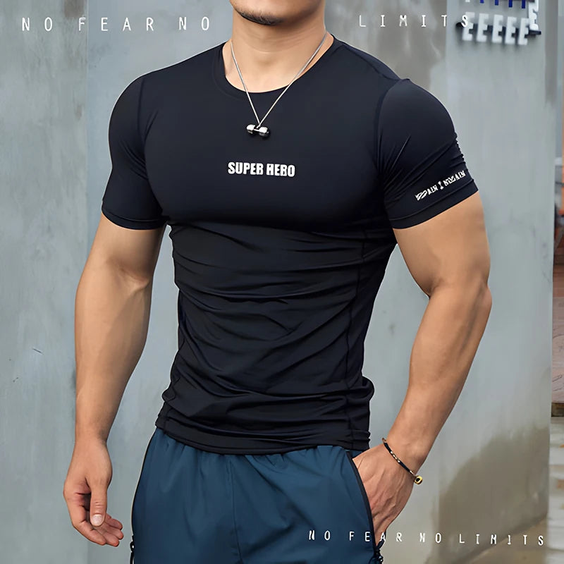 Summer 2022 Gym T-Shirt Sports T-Shirt Men's Fast Running T-Shirt Men's Sports Training T-Shirt Fitness Top T-Shirt