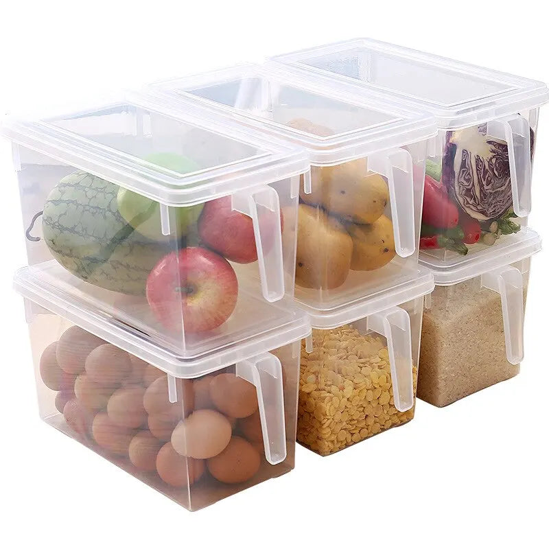 2pc Clear Food Storage Box Food Storage Container With Lid Plastic Kitchen And Pantry Organization Canisters