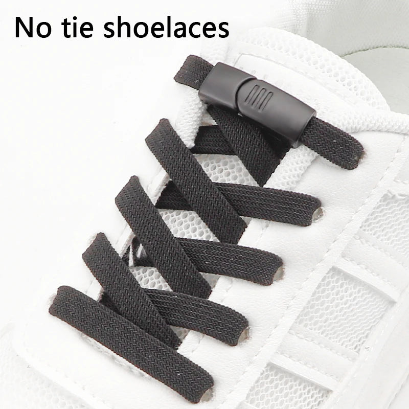 1Pair Magnetic Shoelaces Without ties Double-layer Elastic Laces Sneakers Kids Adult Lock No Tie Shoe laces Shoes Accessories