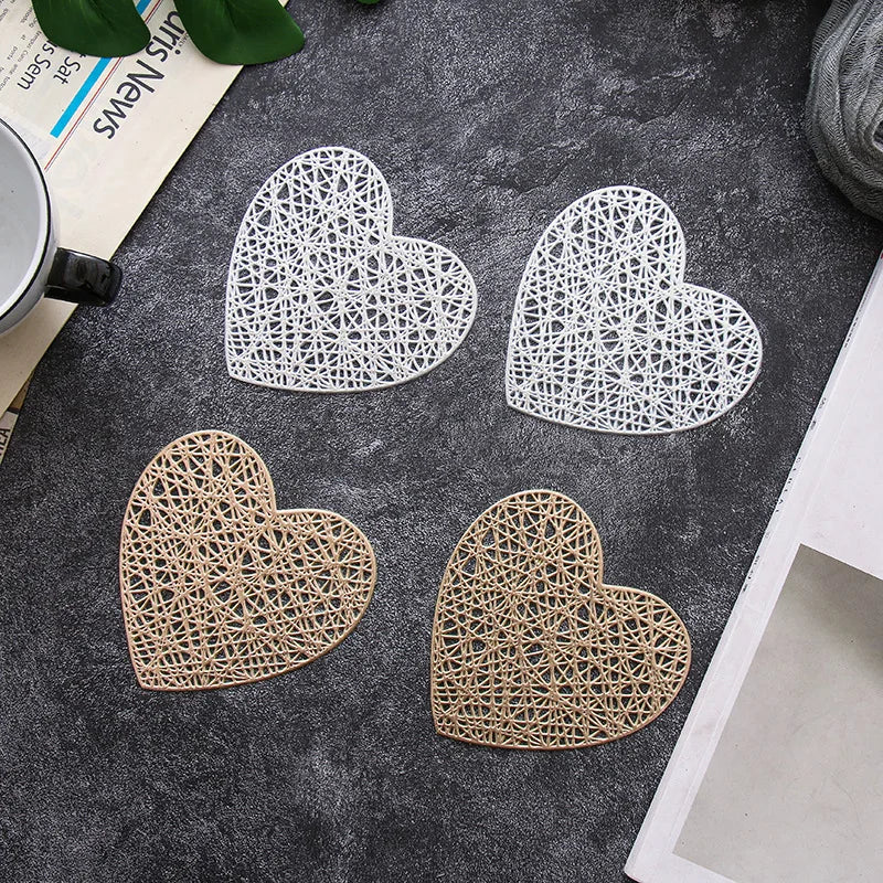 1/2/6pcs Drink Cup Coasters Glasses Kitchen Mat PVC Placemat Hot Pad Table Placemats Dining Table Mat Heat Insulation Non-Slip