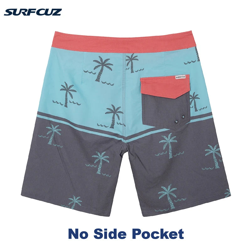 SURFCUZ Vintage Pria Celana Pendek 2-Way-Stretch Musim Panas Berenang Pendek Ringan Beachwear Swimwear Surf Beach Boardshorts untuk Pria