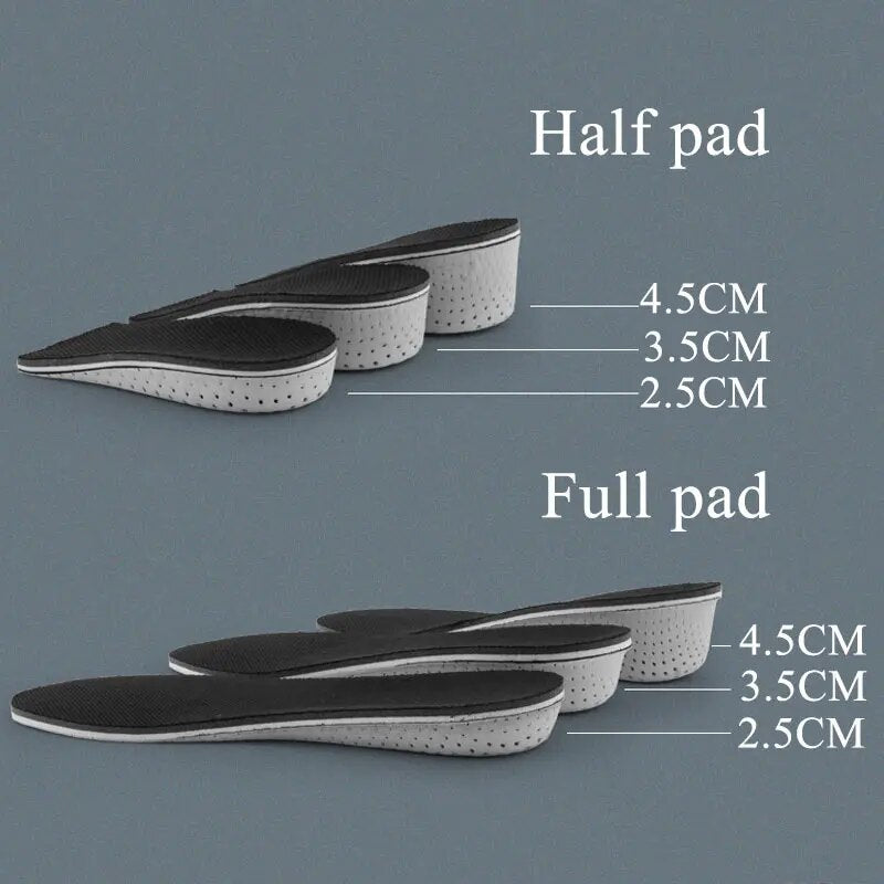 Height Increase Insoles Half Shoe Pads Men Women Breathable Memory Foam Heel Lifting Inserts 2.5-4.5cm Invisible Heightening Pad