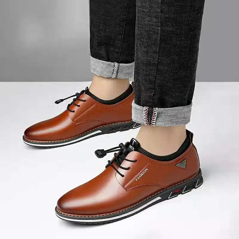 2021British Casual Single Shoes Leather Shoes Formal Shoes New Men Shoes Leather Cowhide Leather Shoes Men Comfortable Low-top