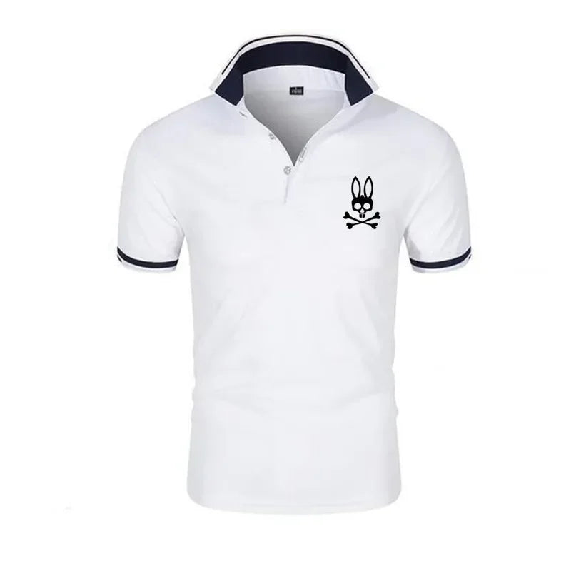 Psycho Bunny Polo Shirt Men Clothing Summer Fashion Lapel Breathable Casual Tees Tops Short Sleeve Hip Hop Men's Polos Shirts