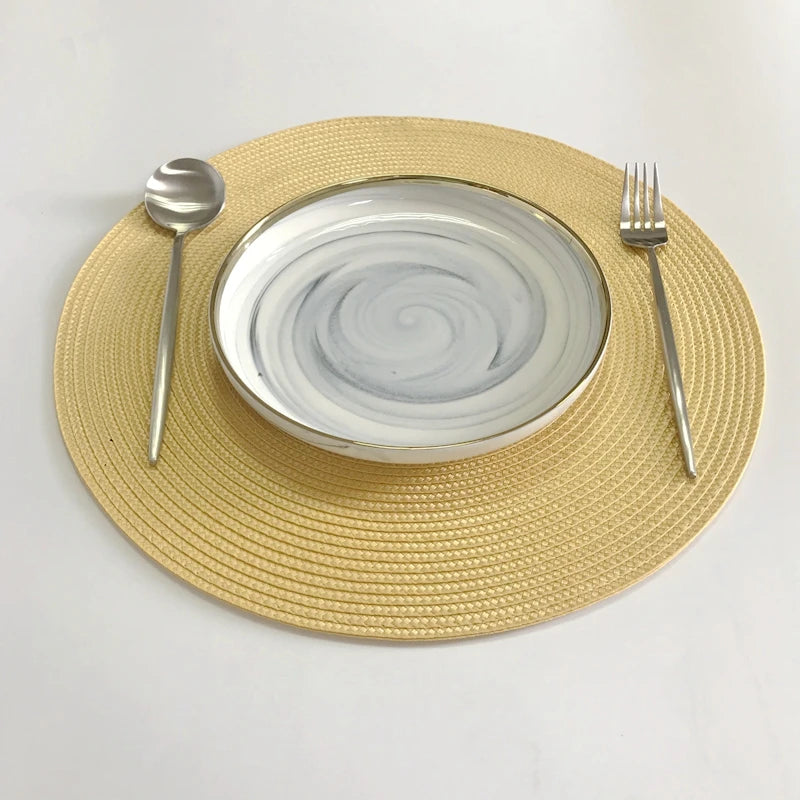 4pcs PP Dining Table Mat Woven Placemat Pad Heat Resistant Bowls Coffee Cups Coaster Tableware Mat For Home Kitchen Party Supply