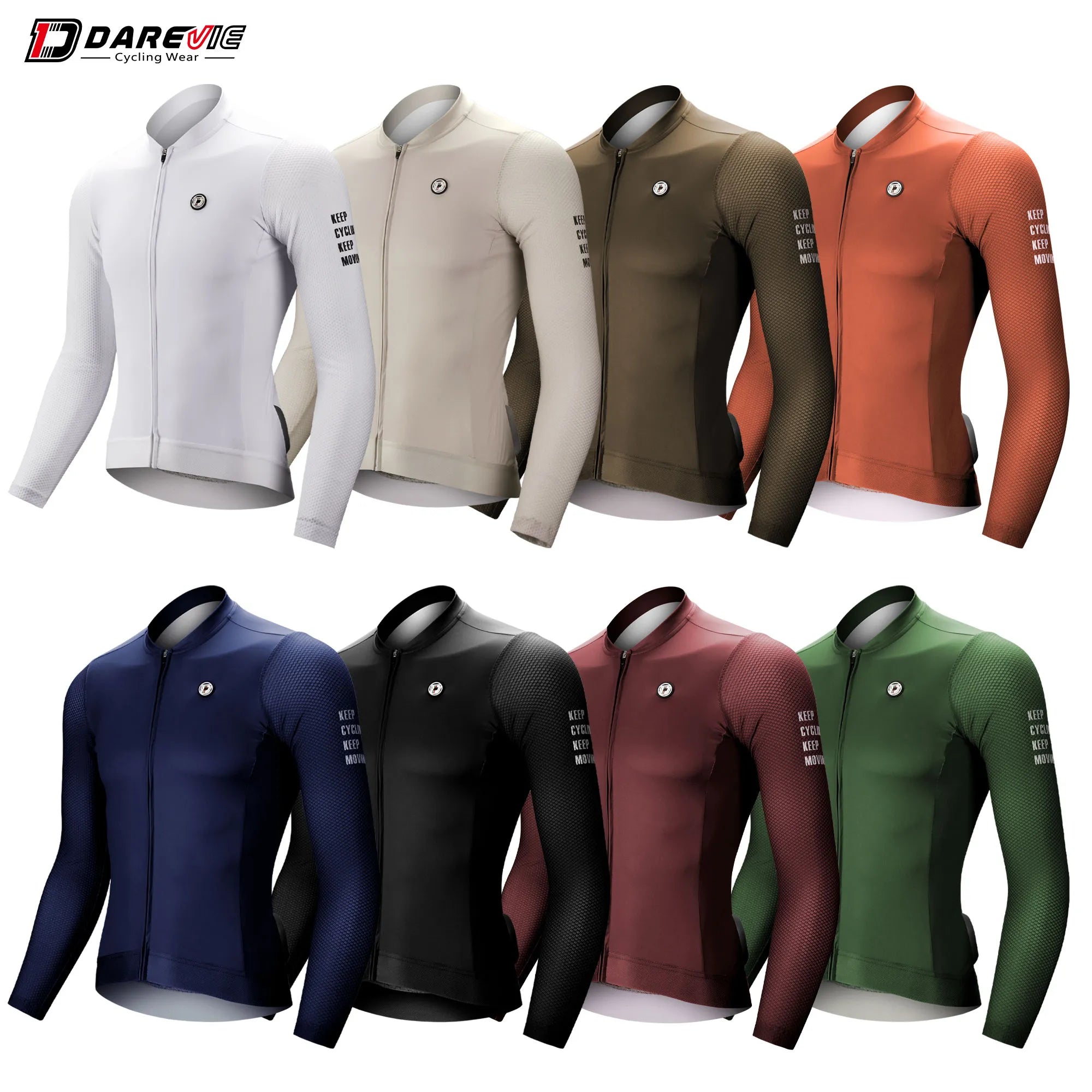 DAREVIE Cycling Jersey Long Sleeve SummerSPF 50+ 2023 New Fashion Aero Long Sleeves Cycling Jersey Men Women Breathable Cool Dry