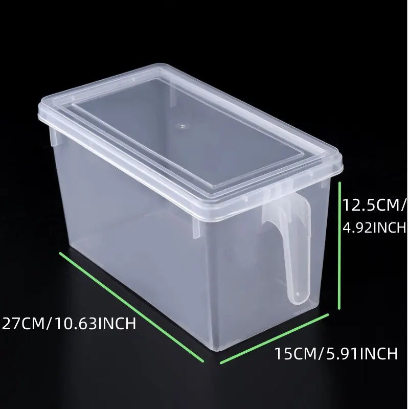 2pc Clear Food Storage Box Food Storage Container With Lid Plastic Kitchen And Pantry Organization Canisters