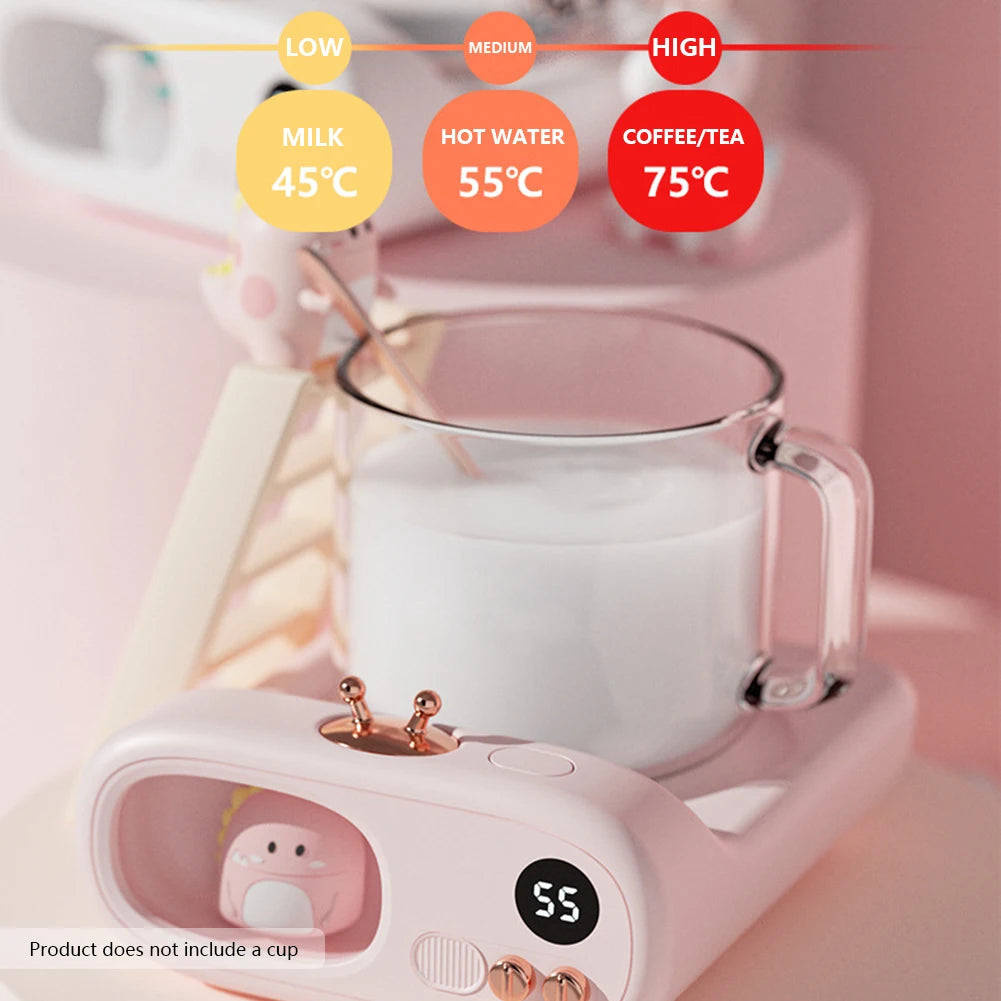 Cute Cup Warmer Smart Heat Beverage Mug Mat Keep Drink Warm Heater Digital Display Appointment heating 110-220V 45/55/75°