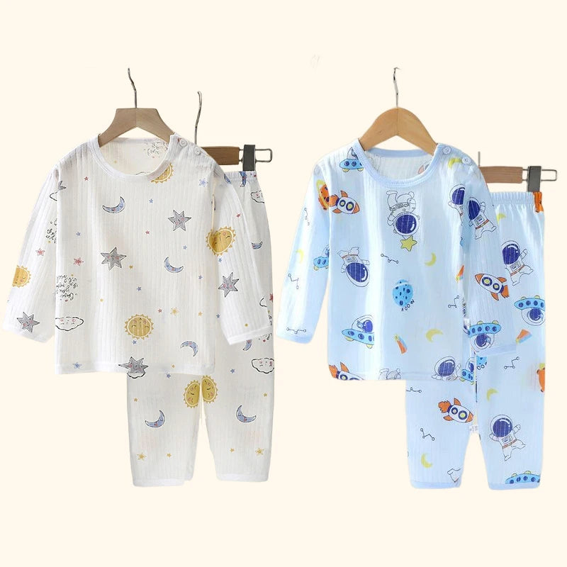 Children Sets Cotton Kids Clothes Long/Short Sleeve Home Sleepwear Children's Clothing Boy Girl Autumn winter Tops Pants Suits