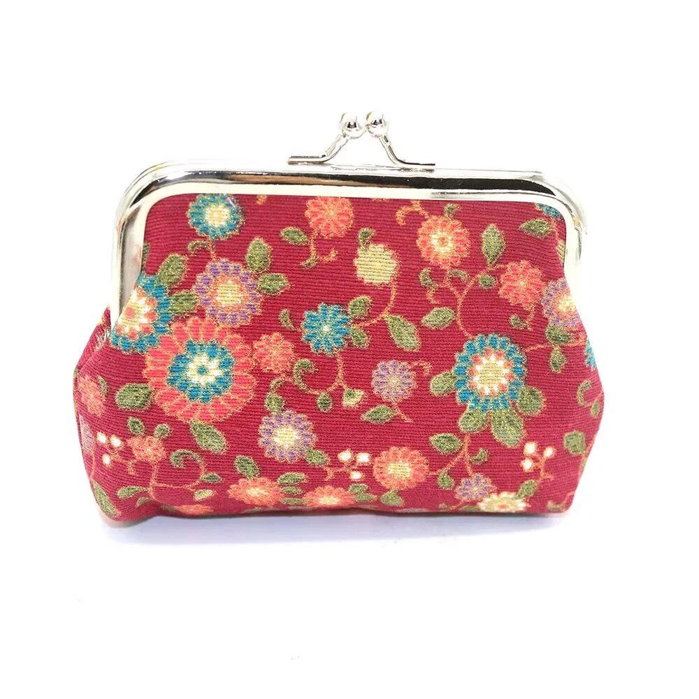 Vintage Women Wallet Printing Coin Purses Money Bag Change Card Holders Small Floral Wallet Clutch Purse Ladies Key Storage Bag