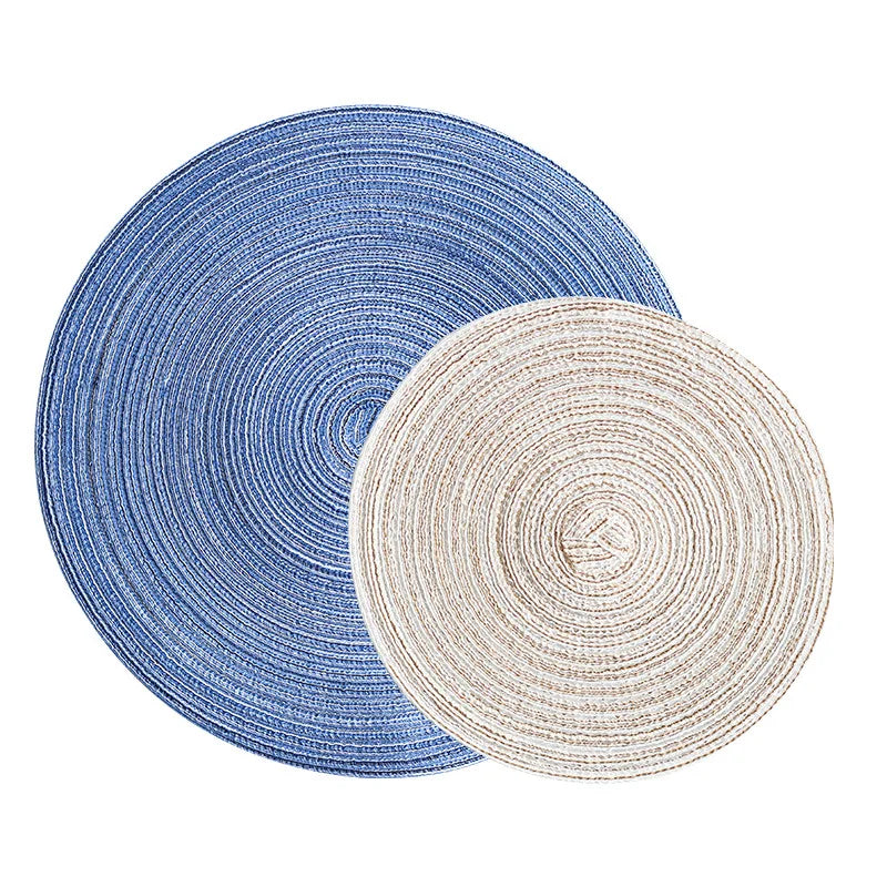 Round Placemats,Braided Place Mats for Dining Table Heat Insulation Mat for Kitchen Decorative Glitter for Party Wedding Glitter