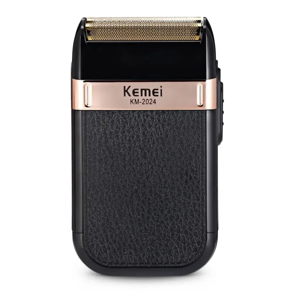 2024 KM USB Rechargeable Retro Double Net Shaving Razor Gold Blade Net Full Body Washable Electric Shaver Asb 3w Fully Washable