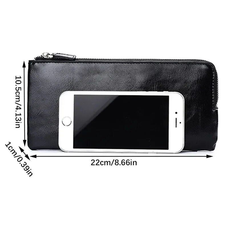 High Long Handbag Coin Men Clutch Male Holder Zipper Phone Quality New Business Mobile Card Wallets Wallet Solid Bag For Purse