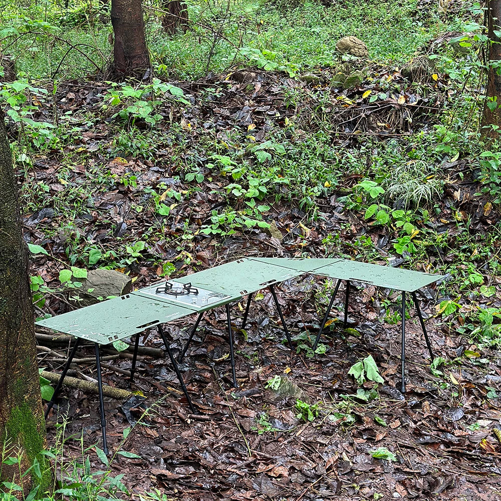 Camping Table Aluminum Alloy Folding Table With Carrying Bag Lightweight Outdoor Desk Picnic Blackened Tactical IGT Table New