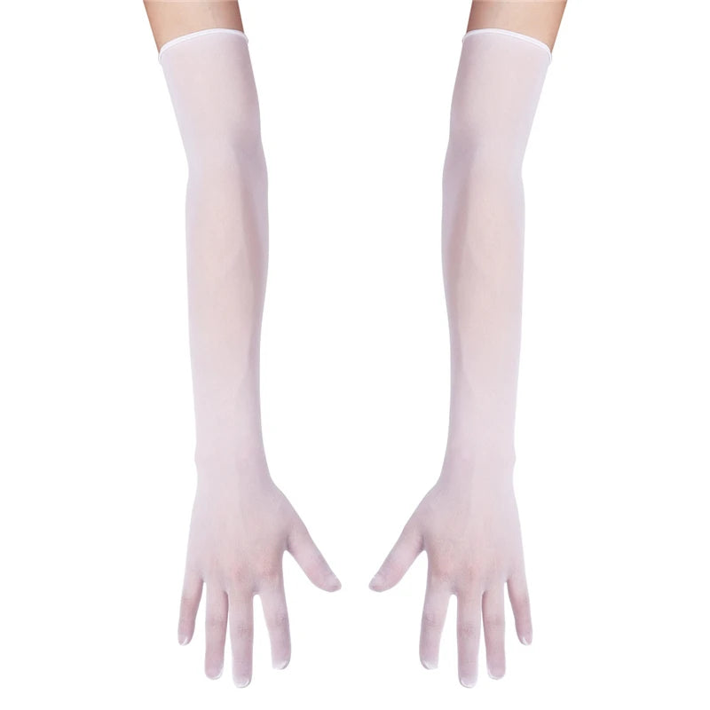 Sexy Women Smooth pantyhose tights stockings Sheer Seamles Long Gloves Mittens for Sun Protection Bride Glove Seamless Driving