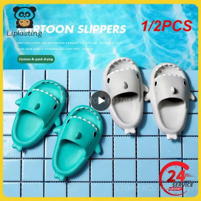 1/2PCS Children Slippers Kids Sandals Parent-child Aldult Women Men Shoes Cartoon Summer Boys Soft Sole