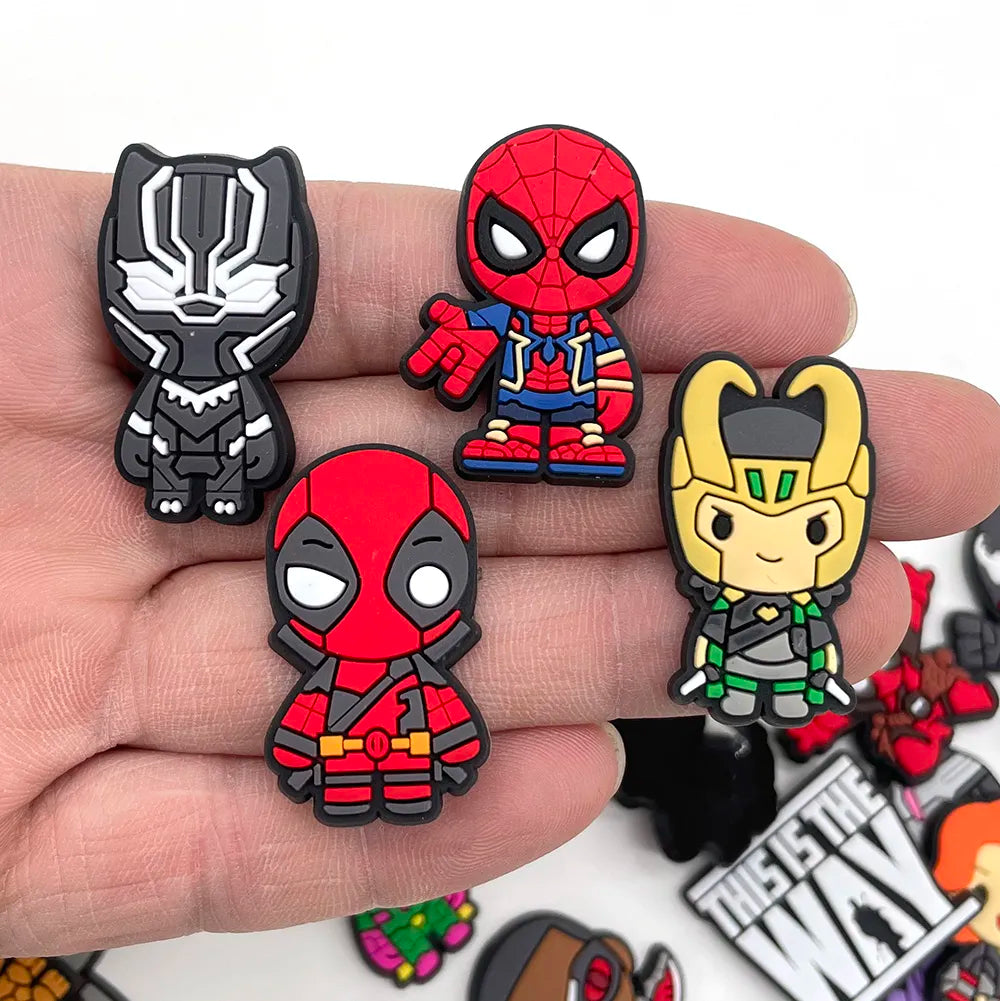 Disney jibz 1pcs Marvel superhero PVC croc shoes charms cute Cartoon DIY Sandals Accessories for clogs Decorations boy kids gift