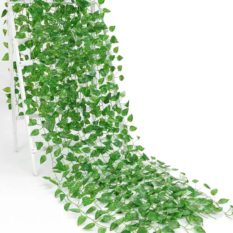 1/2Piece Artificial Vine Home Decor Artificial Ivy Leaf Garland Plants Vine Fake Foliage Flowers Creeper Green Ivy Wreath