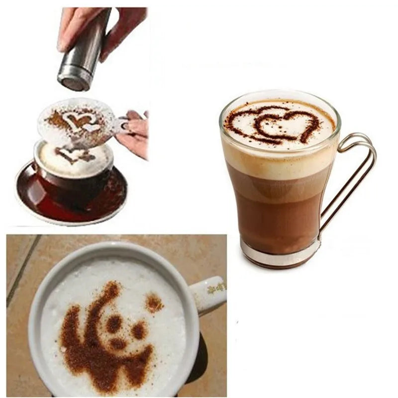 Creative Kitchen Accessories16pcs Fancy Coffee Printing Template Kitchen Tools Kitchenware Coffee Spray Template Kitchen Gadgets