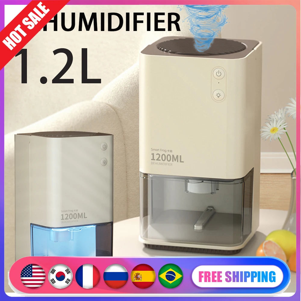 1.2L Dehumidifier Home Air Dehumidifier Portable USB Mute Moisture Absorber MoistureProof Deodorizer Dryer For Kitchen Bedroom