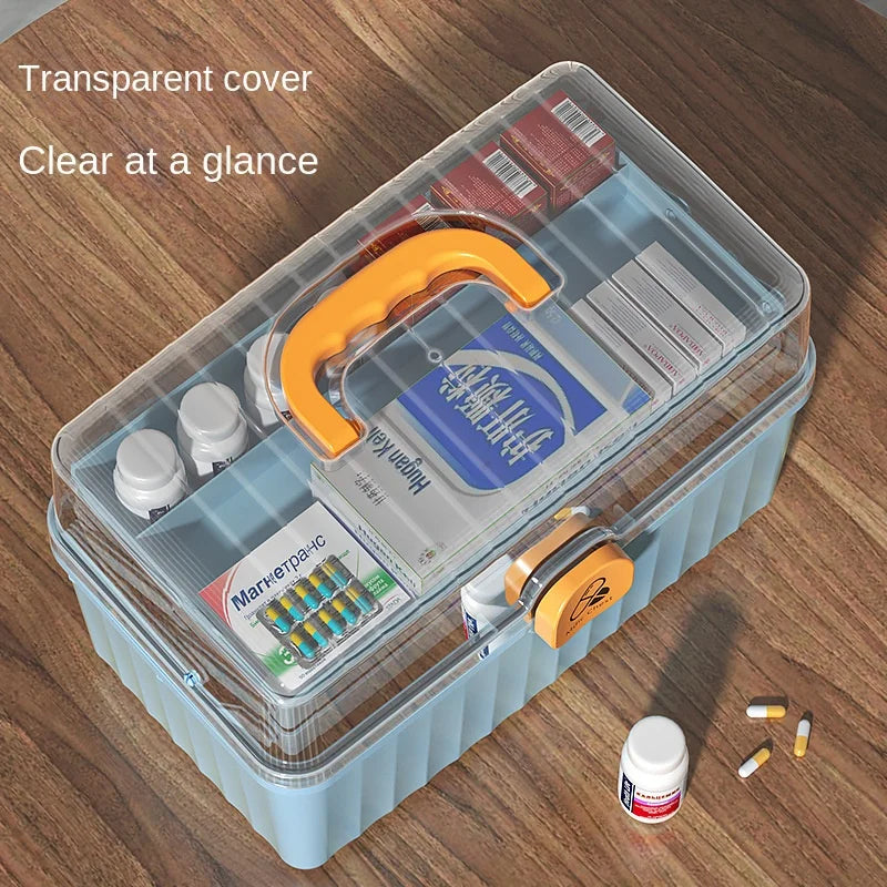 Home Medicine Cabinet Medicine Box, First Aid Kit Portable Storage Medicine Box, Three-layer Medicine Box, Household Storage Box