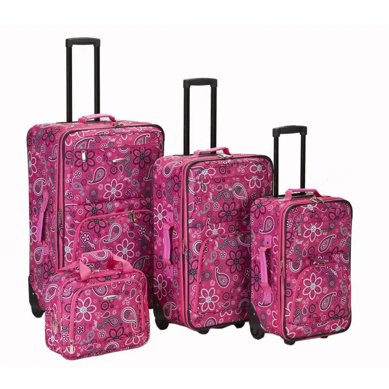 New Elegant Expandable 4-Piece Softside Luggage Set - Impulse F108 Luggage for Upscale Travel Needs & Outings.