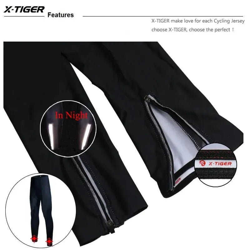 X-TIGER Man Cycling Trousers Winter Thermal Mountain Bike Pants Bicycle Tights Coolmax 5D Gel Pad Keep Warm Pants