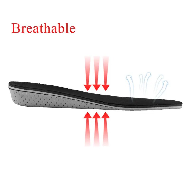 Height Increase Insoles Half Shoe Pads Men Women Breathable Memory Foam Heel Lifting Inserts 2.5-4.5cm Invisible Heightening Pad