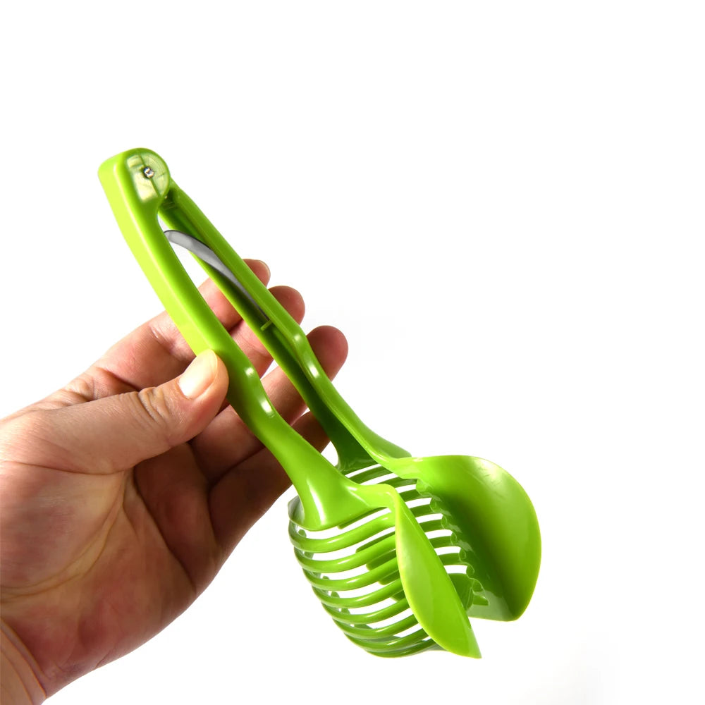 1PC Hand-held Kitchen Ware Tomato Slicing Bread Clip Fruit and Vegetable Slicing Fruit Slicer Knife Holder