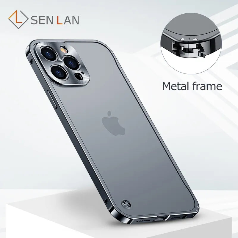 Metal Phone Case For IPhone 12 13 14 15 Pro Max Cover 15Plus Magnetic Aluminum Frame Phone Shell For IPHON 11 12 13 Pro Max Mini