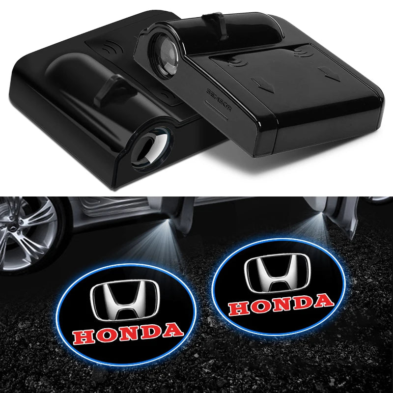 Car Logo Wireless Courtesy Car Door Projector LED Shadow Lights Lamp Car Accessories For Honda Civic XR-V HR-V Accord Odyssey