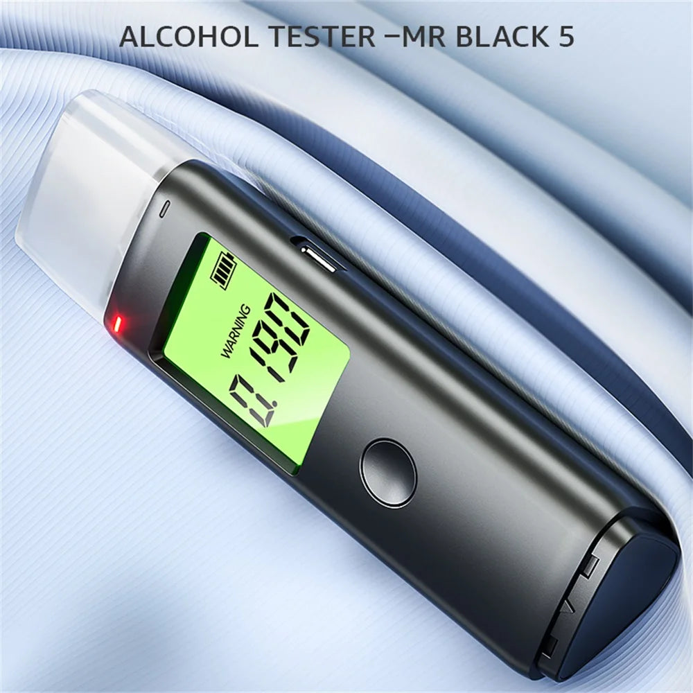 Alcohol Tester Professional High Accuracy Digital Display Portable USB Rechargeable Breathalyzer Breath Tester Tool