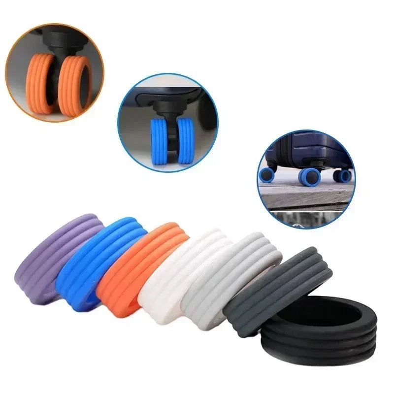 Silicone Wheels Caster Shoes Luggage Wheels Protector Travel Luggage Suitcase Reduce Noise Wheels Guard Cover Accessories