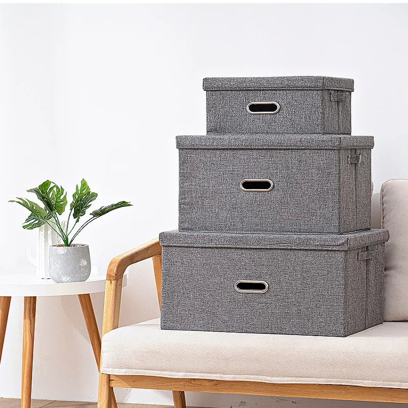 Cube Non-Woven Folding Storage Box For Toys Clothes Storage Bins With Lid Home Closet Office Nursery Washable Storage Box