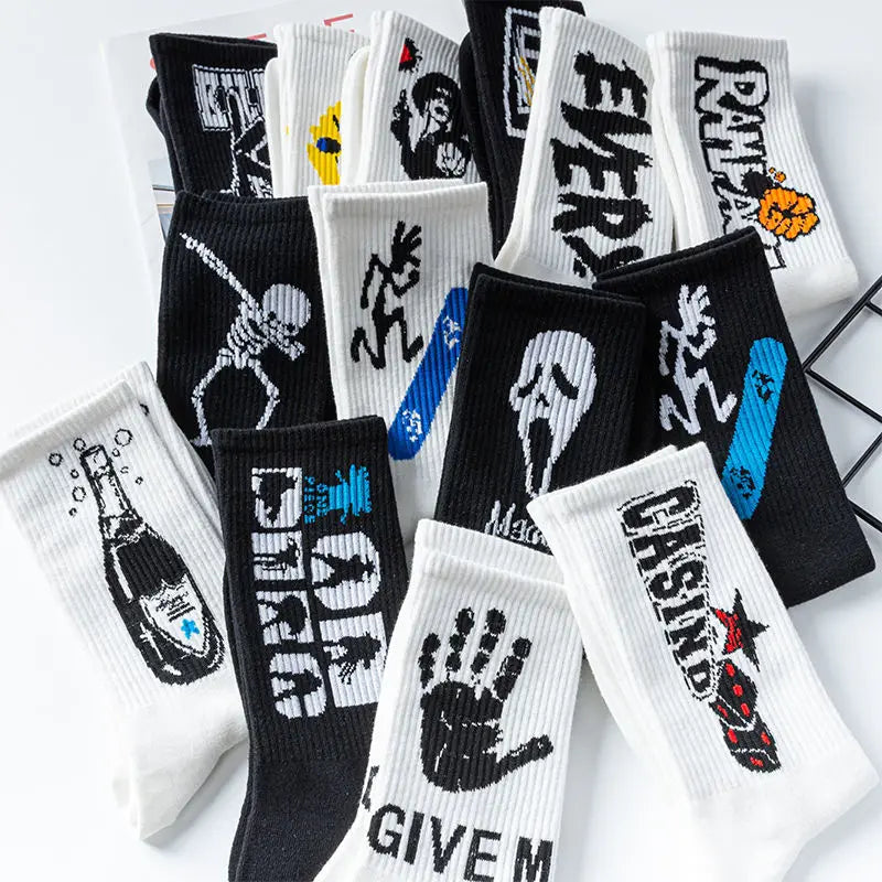 Ins Style Basketball Men Socks Cotton Hip-hop Female Sports Socks High Quality Harajuku Cool Funny Socks For Men And Women Socks