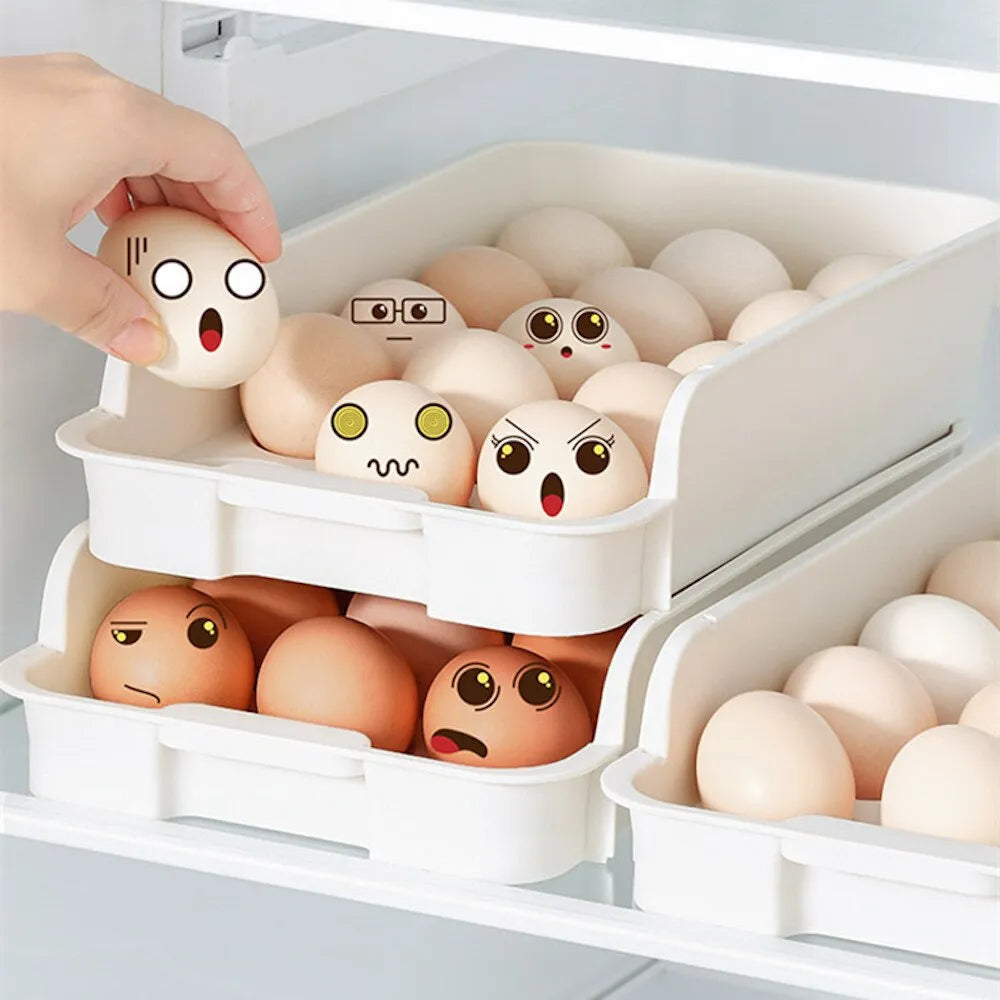 Refrigerator Egg Storage Box Egg Bracket Artifact Can Be Stacked Drawer Type Kitchen Egg Box