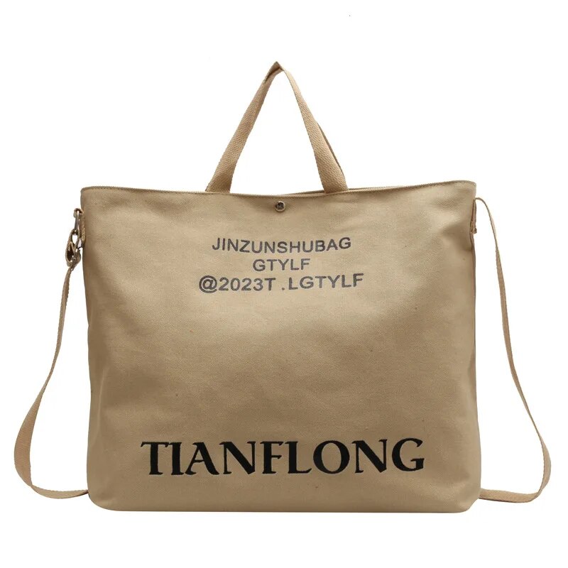 Luxury Women's Work Tote Bag Large Capacity Letter Print Shoulder Bag 2023 Fashion Trend Canvas Zipper Buckle Handbag Wallet