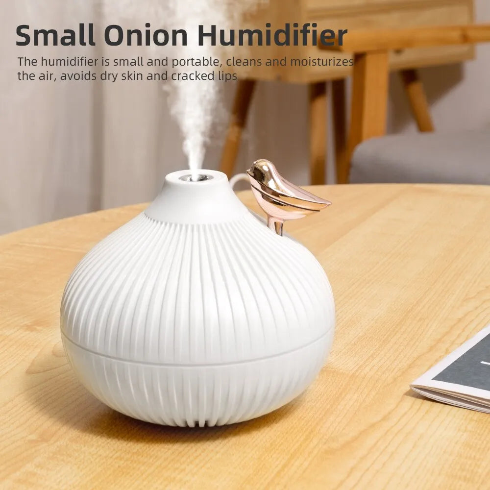 New Design 300ml Small Onion Air Humidifier Aroma Diffuser Portable Led Steam Smart Mist Usb Humidifier Purifier