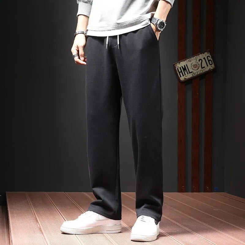 2023 Autumn Casual New Men's Jogger Pants Loose Wide Leg Sweatpants Fashion Straight Track Trousers for Male Drawstring Pant