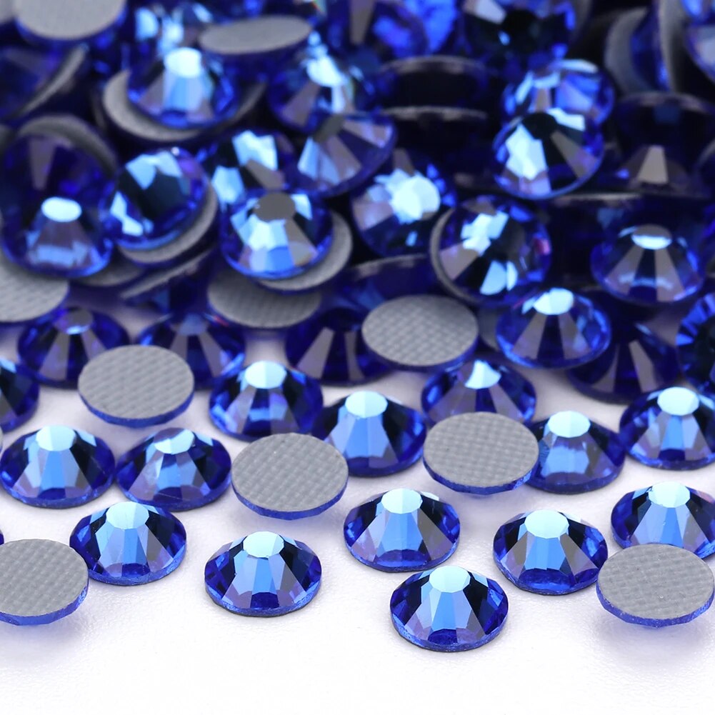 YHB High Quality Blue Flatback Hotfix Rhinestones For Shoes Bags Nails Crafts Fabric Garment Decoration DiY Jewelry Accessories