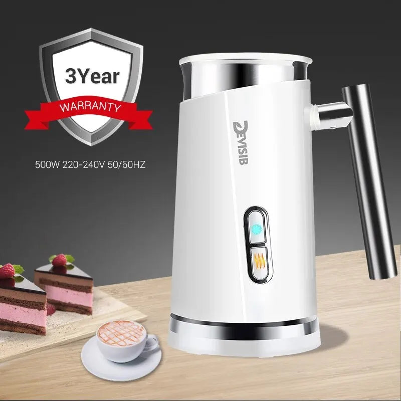 DEVISIB Automatic Milk Frother Electric Hot and Cold for Making Latte Cappuccino Coffee Frothing Foamer Kitchen Appliances