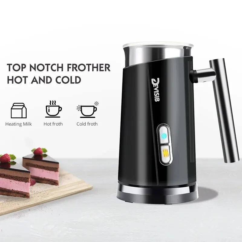 DEVISIB Automatic Milk Frother Electric Hot and Cold for Making Latte Cappuccino Coffee Frothing Foamer Kitchen Appliances