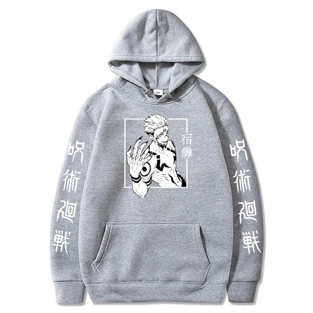 Harajuku Hoodies Unisex Jujutsu Kaisen Anime Ryomen Sukuna Graphics Printed Men's Hoodie Streetwear Fashion Casual Sweatshirt