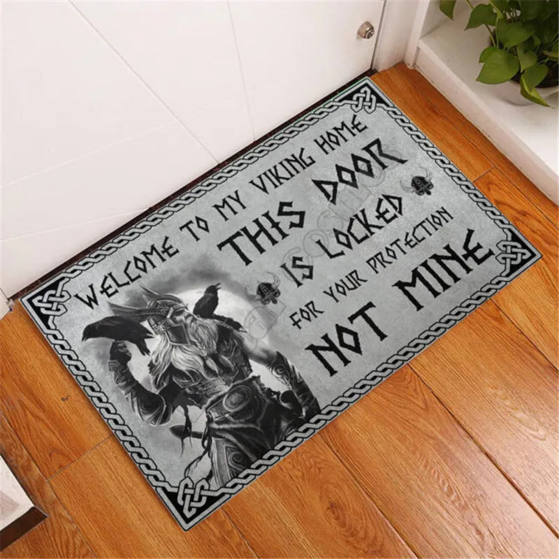 Viking Welcome To My Viking Home Please Remember House Doormat Non Slip Door Floor Mats Decor Porch Doormat