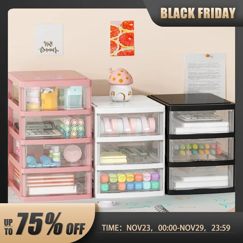 Desktop Storage Box Drawer Type Storage Cabinet Office Desk Storage Box Cosmetics Box Stationery Debris Storage Rack