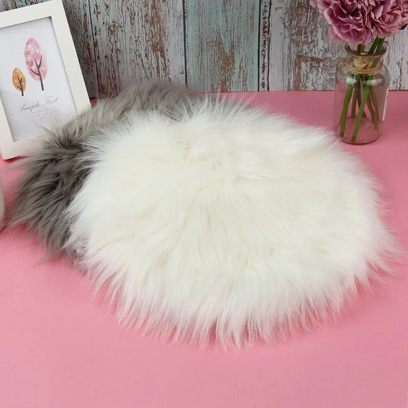 30*30CM Soft Artificial Sheepskin Rug Chair Cover Bedroom Mat Artificial Wool Warm Hairy Carpet Seat Textil Fur Area Rugs